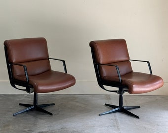 Mid Century Skai Leather Lounge Chair by Alfred Kill