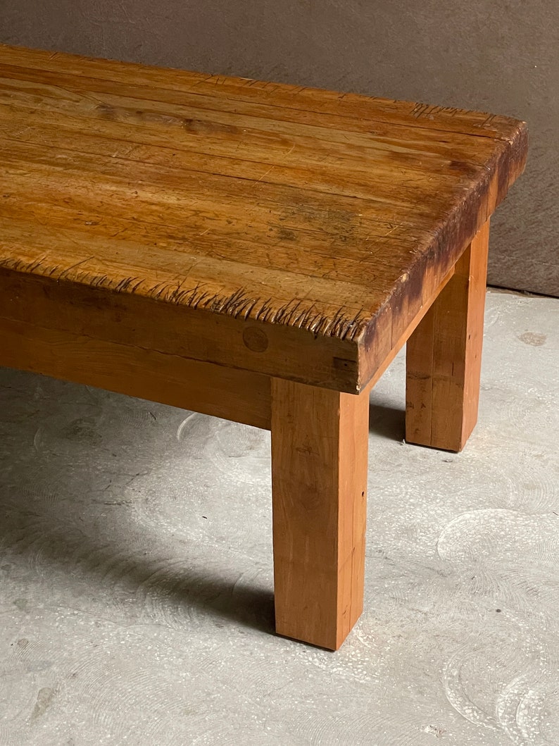 Antique Mable Butcher Block Coffee Table Etsy