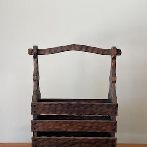 Vintage Wooden Brutalist Magazine Book Holder