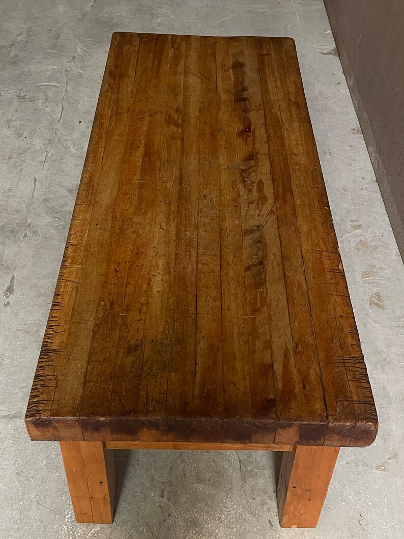 Antique Mable Butcher Block Coffee Table image 6