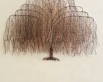 Mid Century Copper Willow Tree Wall Hanging