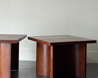 Pair 1960s Kroehler Modern Bentwood End Tables MCM