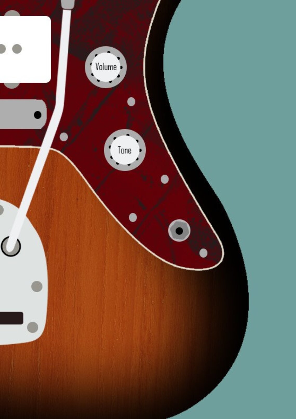 Fender Jazzmaster Guitar Art Modern Design Print Wall Print Etsy