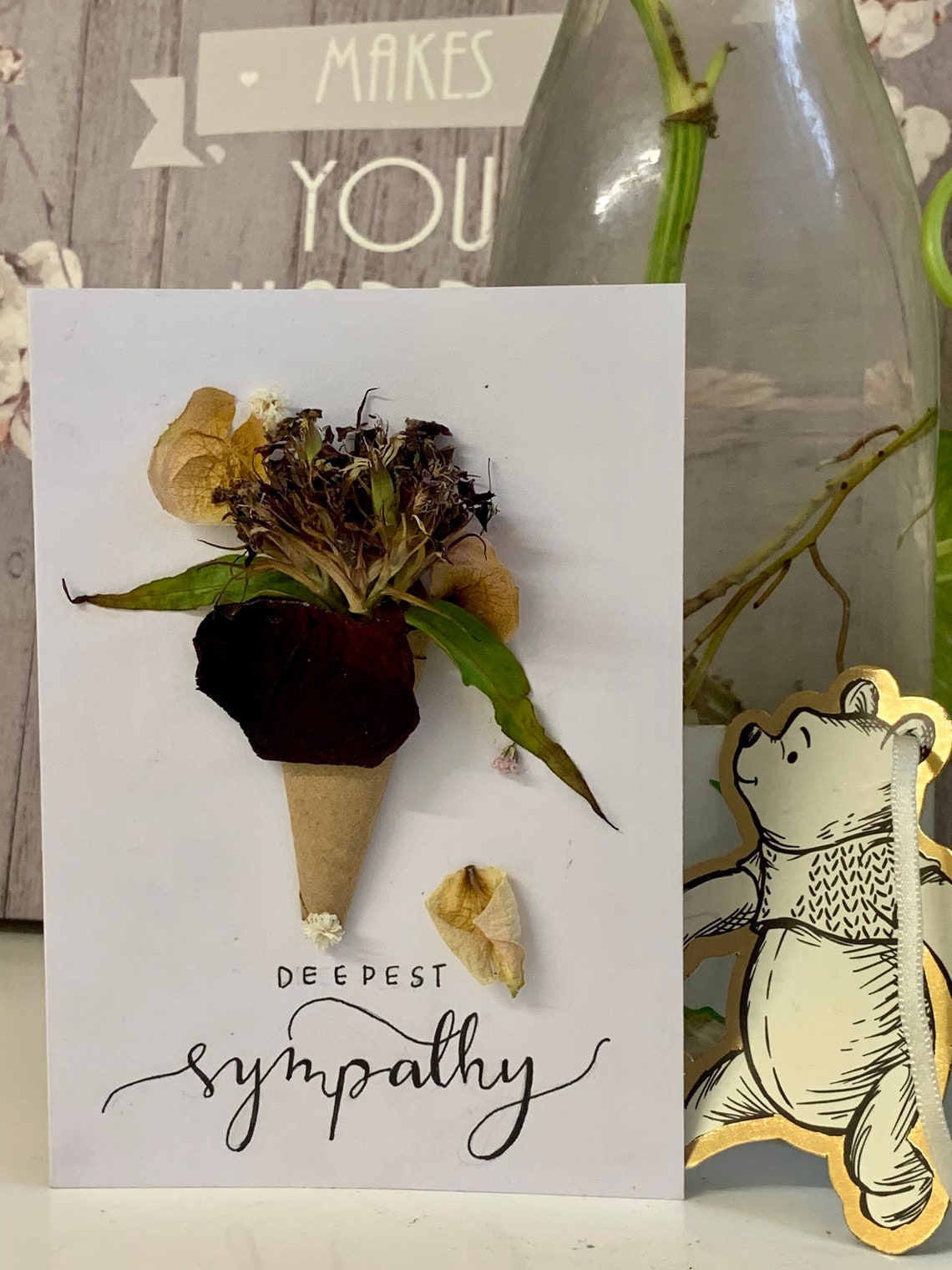 Sympathy Thinking of You Card Free Delivery Rose Petals  Etsy