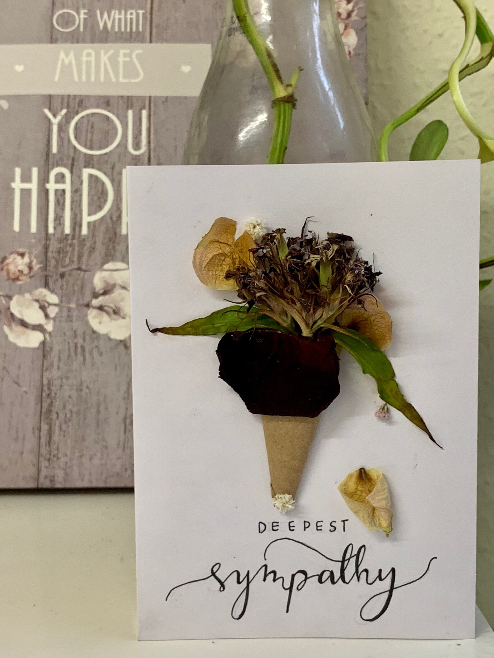 Sympathy Thinking of You Card Free Delivery Rose Petals  Etsy