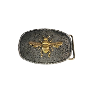 Handmade Antique Silver Bee Belt Buckle