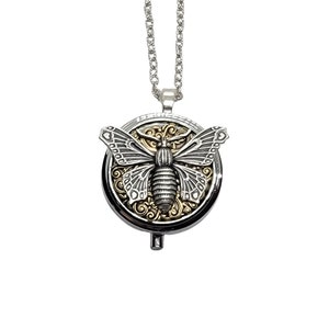 Handmade Silver Butterfly Pill Box Necklace