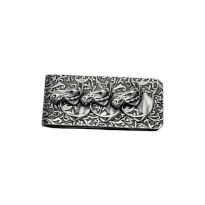 Handmade Oxidized Silver Embossed Horse Money Clip