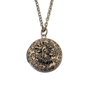 Handmade Ornate Rooster Locket Necklace