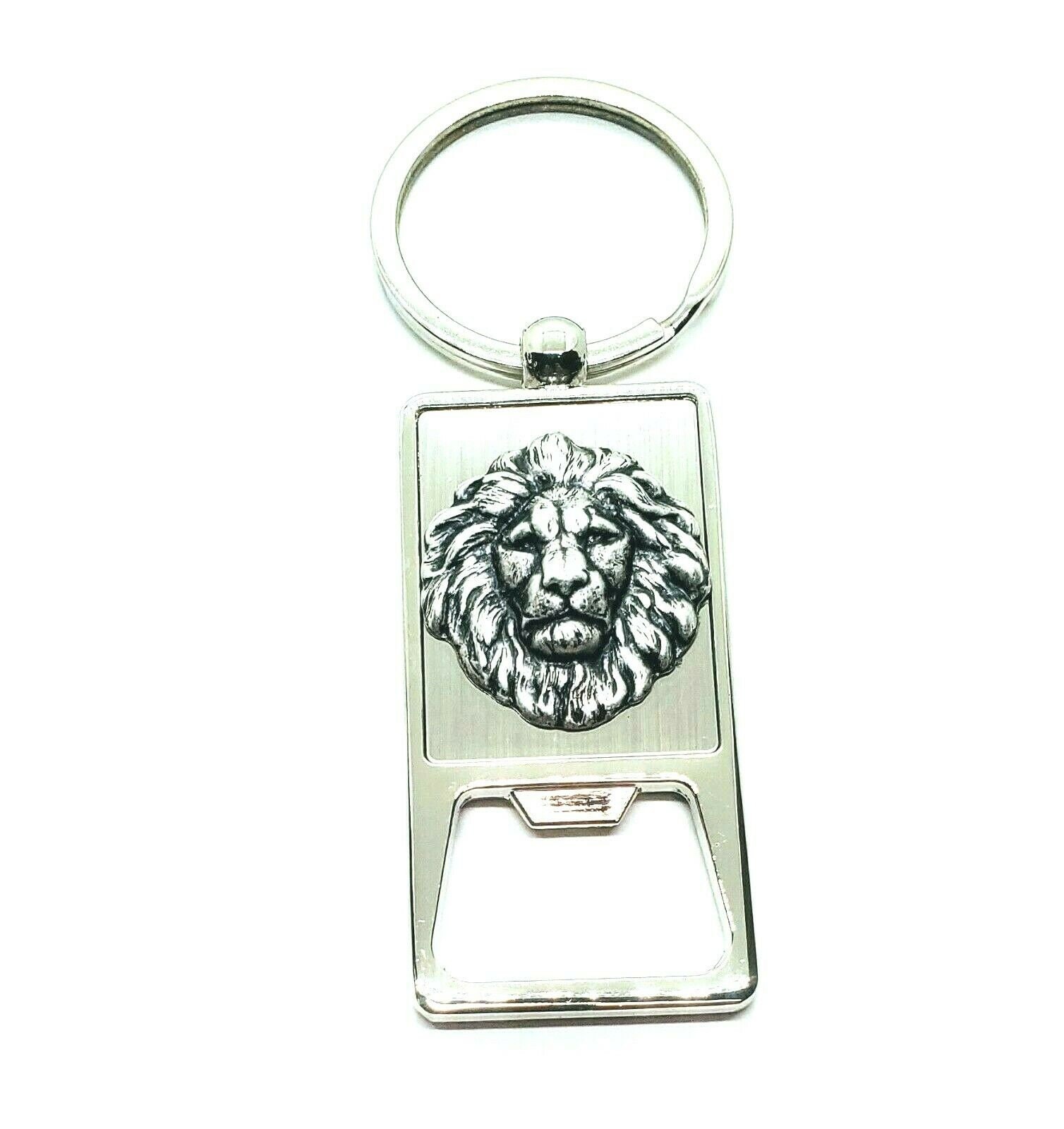 porte-clés porte-bouteilles lion en argent fait à la main