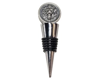 Handmade Silver Lion Wine Bottle Stopper