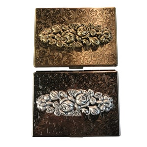 Handmade Embossed Victorian Floral Cigarette Case