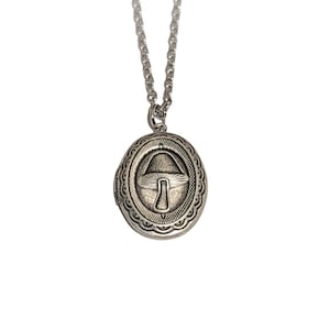 Handmade Silver Mushroom Locket Necklace