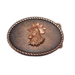 Handmade Antique Copper Steampunk Rooster Belt Buckle