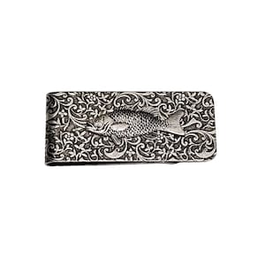 Handgemachte Oxidierte Silber Fisch Geldscheinklammer