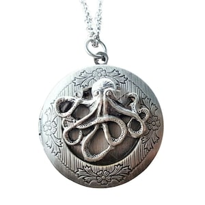 Handgemaakte octopus medaillonketting