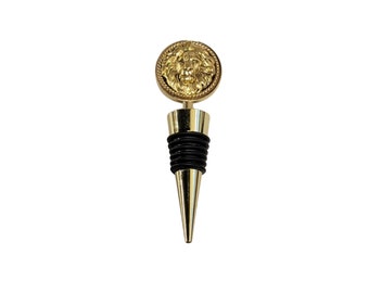 Handmade Golden Lion Wine Bottle Stopper