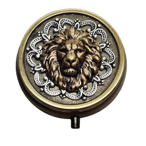 Handmade Antique Bronze Lion Pill Box