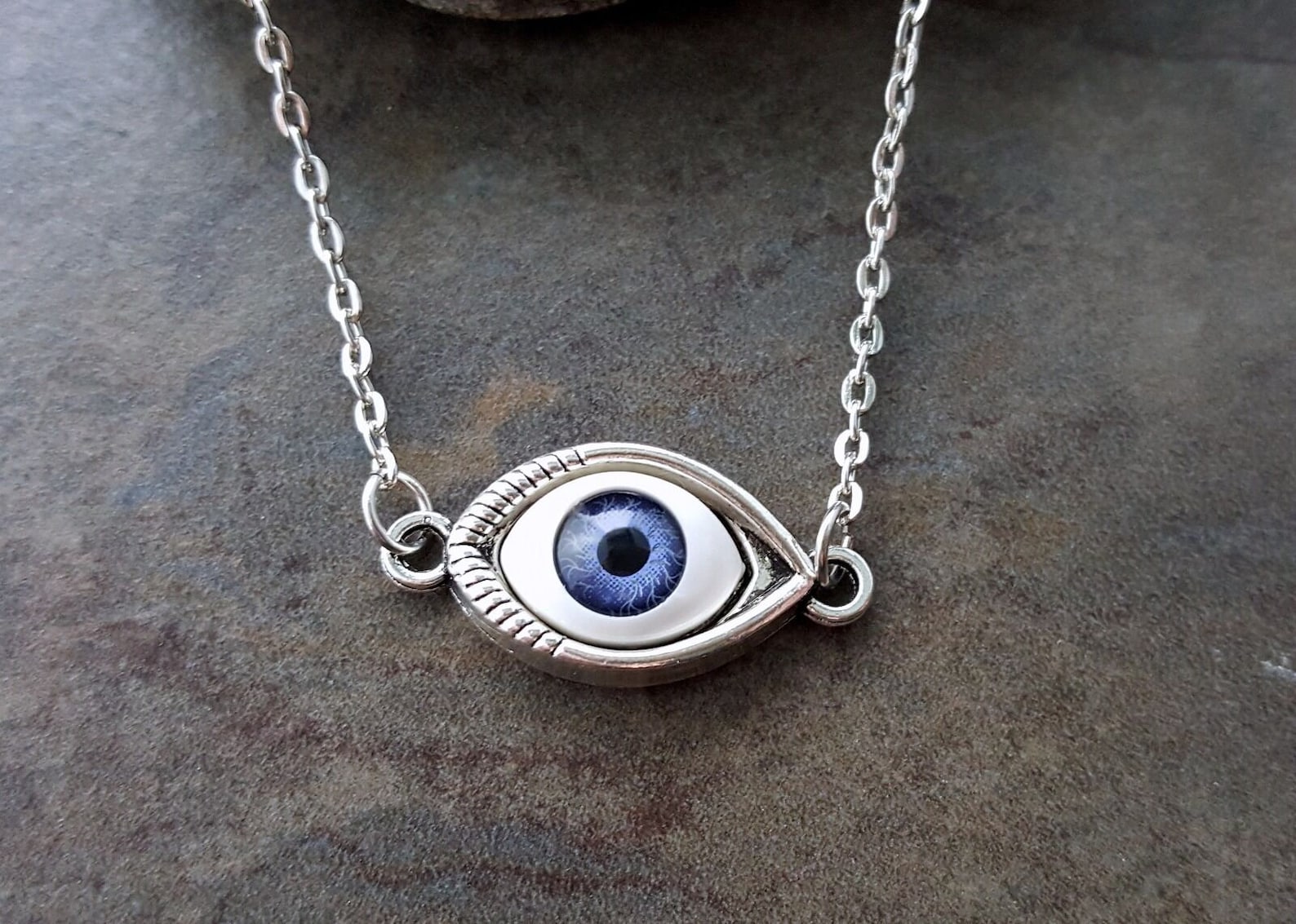 Handmade Silver Eyeball Necklace Etsy UK