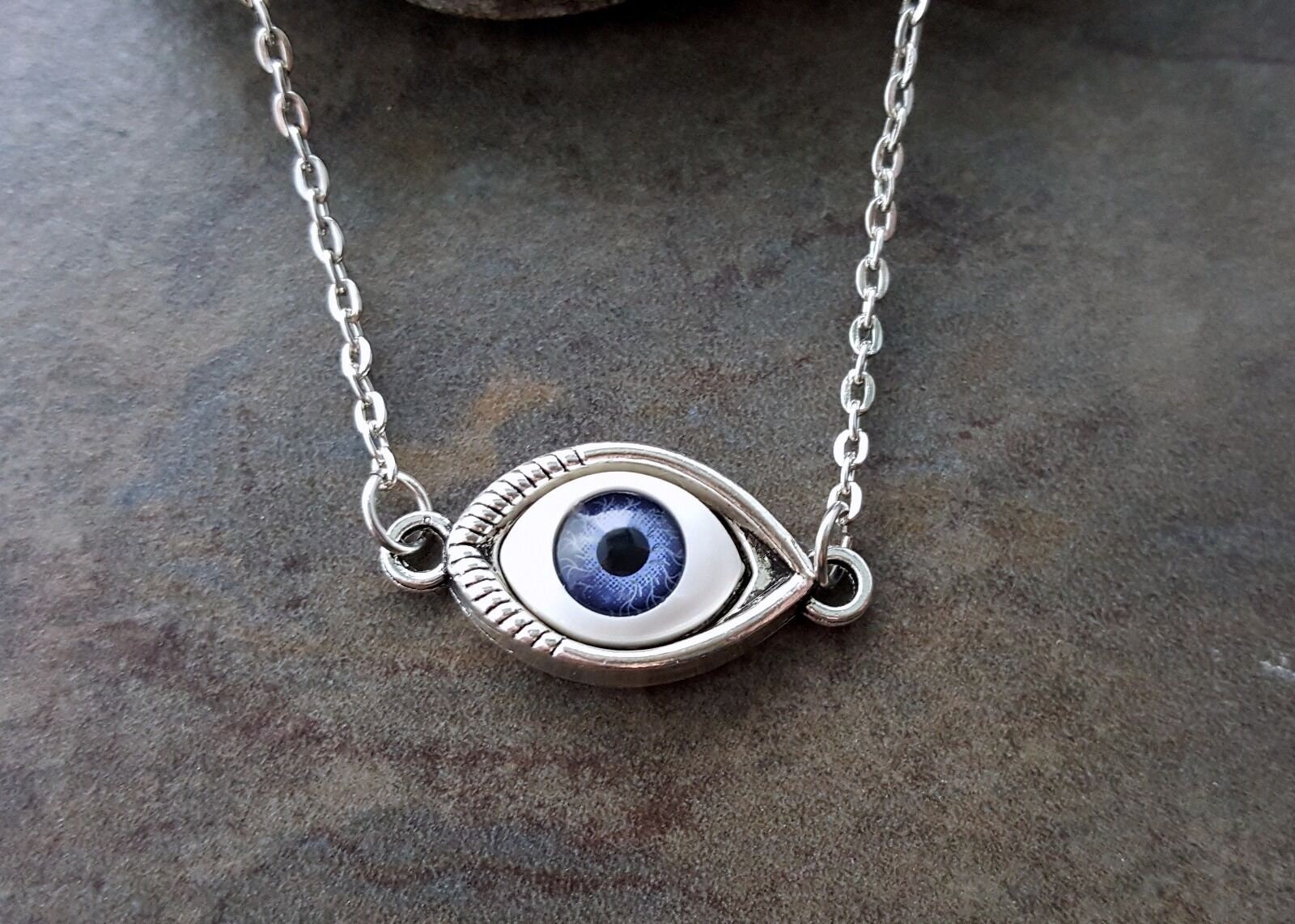 Handmade Silver Eyeball Necklace - Etsy UK