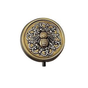 Handmade Antique Bronze Bee Pill Box