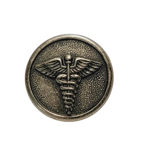 Handmade Antique Silver Caduceus Medical Symbol Lapel Pin Tie Tack