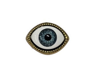 Handmade Antique Bronze Eyeball Brooch Pin