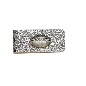 Handmade Oxidized Silver Football Money Clip