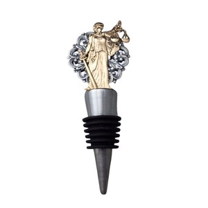 Handmade Oxidized Brass Lady Justice Wine Bottle Stopper