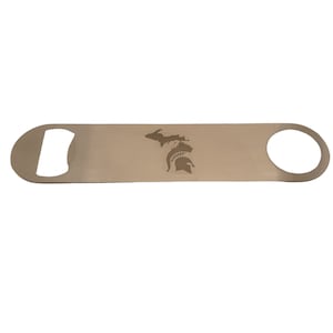 Handmade Michigan State Spartan Stainless Steel Bottle Opener