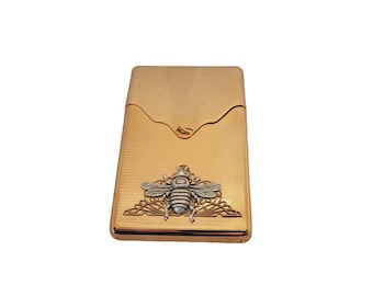 Handmade Gold Bee Flip Top Cigarette Case