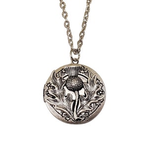 Handmade Scottish Thistle Locket Necklace