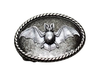 Handmade Antique Silver Bat Belt Buckle