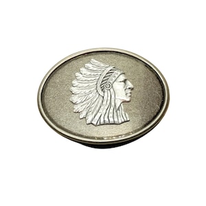 Handmade Antique Silver Indian Chief Belt Buckle