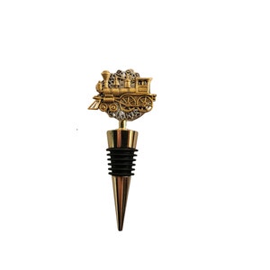 Handmade Golden Train Wine Bottle Stopper