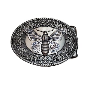 Handmade Oxidized Silver Butterfly Belt Buckle