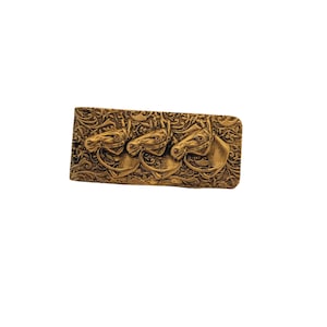 Handmade Oxidized Gold Embossed Horse Money Clip