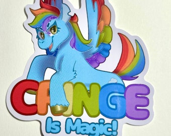 Cringe is Magic! My Little Pony Sticker, 3 Inch, Rainbow Dash Merch, Fanart Vinyl, Pony Lovers Gift, Cringe Funny Gift, 2000s Nostalgia
