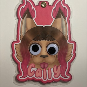 Odznaka Googly Eyes Furry, Google Eyes, Silly Furry Merch, Niestandardowa odznaka Fursona na konwenty Furry, Laminowana odznaka, Cyfrowa odznaka Furry
