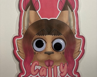 Googly Eyes Furry Badge, Google Eyes, Silly Furry Merch, Custom Fursona Badge for Furry Conventions, Laminated Badge, Digital Furry Badge