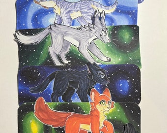 Warrior Cats Bookmarks, Fanart, Hollyleaf art, Ravenpaw, Needletail, Jayfeather, Crowfeather, Squirrelfligt, Erin Hunter, Cat Lovers