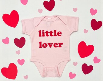 Little Lover Baby Girl Valentine’s Day Onesie Bodysuit | Baby's First Valentine's Day Outfit