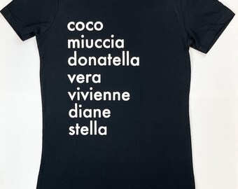 Fashion Femme Fatale Women's T-Shirt | Female Fashion Designers Women's T-Shirt | Women's Designer Inspired Tee | Unique Gift for Her