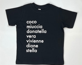 Mini Fashionista Toddler and Girls T-Shirt | Fashion Femme Fatale Girls Designer T-Shirt | Cute Gifts for Girls