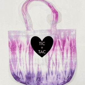 Love Stack Personalized Tie-Dye Canvas Tote Bag | Custom Eco-Friendly Tote | Stocking Stuffer | Unique Gift | Cotton Tote | Shopping Bag