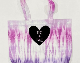 Love Stack Personalized Tie-Dye Canvas Tote Bag | Custom Eco-Friendly Tote | Stocking Stuffer | Unique Gift | Cotton Tote | Shopping Bag