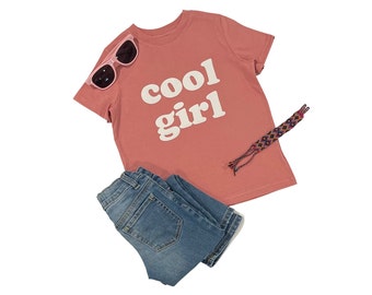 Cool Girl Toddler/Girls Graphic T-Shirt | Back to School Outfit | Girl Power Tops & Tees | Kids Cotton Shirts | Birthday Gift | Kids Shirts
