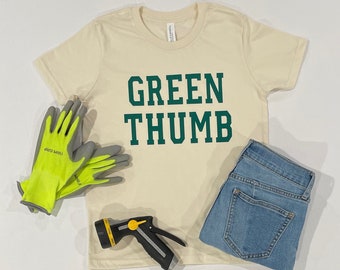 Fun and Adorable Green Thumb Gardening Kids T-Shirt – Perfect Gift for Plant and Garden Lovers