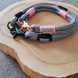 Double Rope (extra whipping) Dog ID tag collar/holder (with clip) - Handmade to measure (PPM, Paracord, Rope)