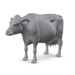 Dairy Cow STL File 3D Print Model
